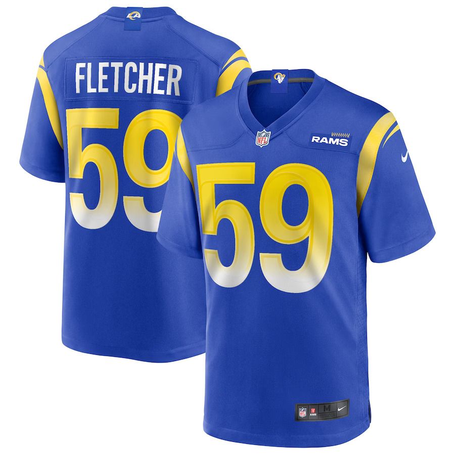 Men Los Angeles Rams 59 London Fletcher Nike Royal Game Retired Player NFL Jersey